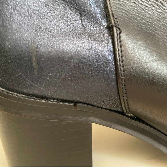 Black and Navy Vegan Leather Boots - Picture 10 of 10